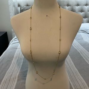 Kate spade long crystal necklace- gold plated